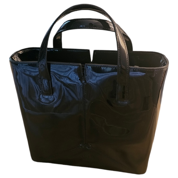 EUC | HTF DKNY Vintage "City" Black Patent Leather Purse | Size: 8¾" x 10¼" x 3" - Picture 1 of 14